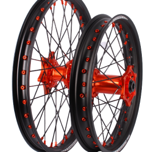 Set roti enduro KTM/Husqvarna 21"x1.60 ax 22mm / 18"x2.15 ax 20mm orange hub Enduro Expert SRE2118OREE