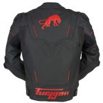 Geaca de piele RAPTOR EVO 2 Negru-rosu