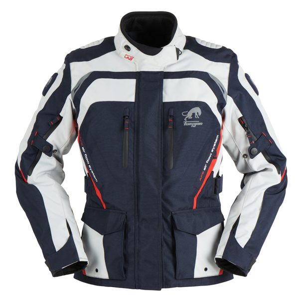 Geaca moto dama APALACHES LADY, Furygan albastru crem rosu