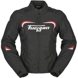 Geaca moto dama CYANE, Furygan Negru alb rosu