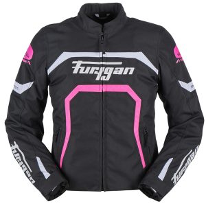 Geaca moto dama, MYSTIC EVO, Furygan negru alb roz