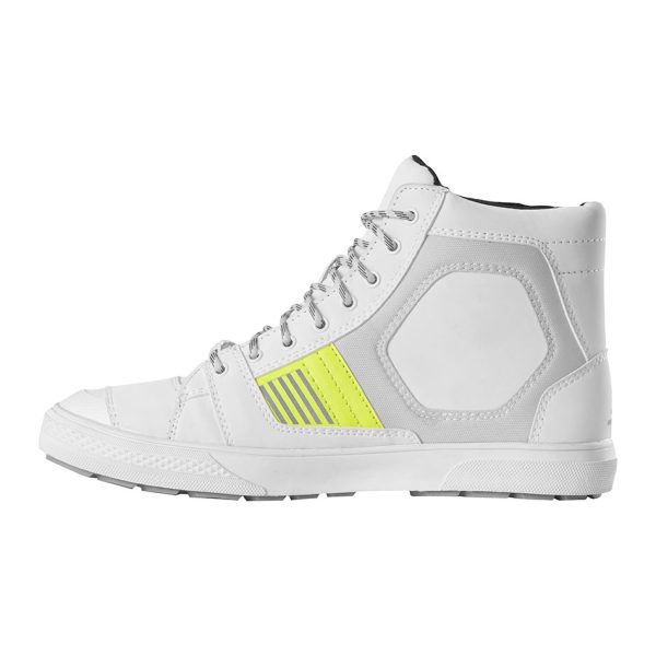 Pantofi moto de barbati SACRAMENTO D3O White-Grey-Fluorescent Yellow