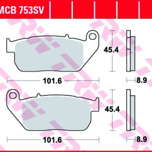 Placute frana TRW MCB753SV - Harley Davidson XL Sportster 883/1200