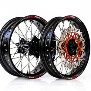 Set roti Supermoto KTM/Husqvarna 17"x3.50 ax 22mm/17"x5.00 ax 20mm black hub Enduro Expert SRS1717BKEE