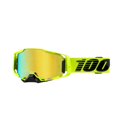 100% OCHELARI 100% ARMEGA  Goggle Nuclear Citrus - Gold Mirror Lens