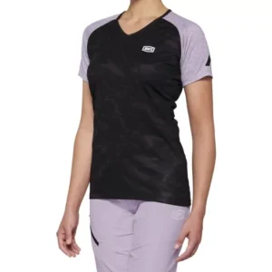 100% AIRMATIC Women?s Short Sleeve Jersey Black/Lavender