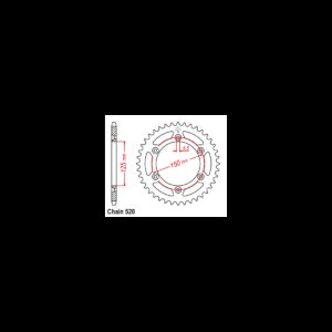 Pinion spate Gas Gas '21-'25/ KTM '93-'25/ Husqvarna '14-'25 (51 T) Enduro Expert otel ultra light JTR897.51 89751EE