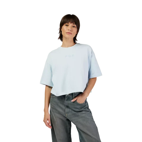 W WORDMARK OS CROP TEE [PL BLU]