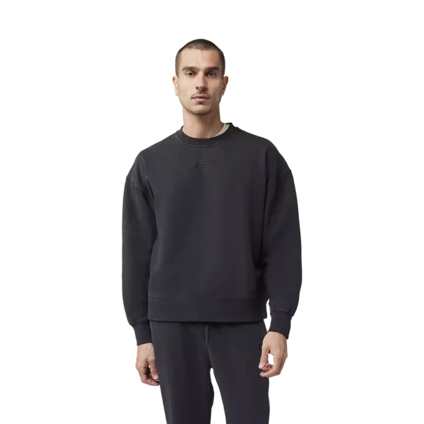 WORDMARK OVERSIZED FLEECE CREW [BLK]