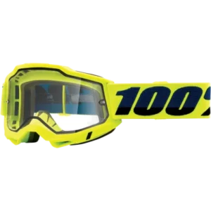 100% ACCURI 2 Enduro Moto Goggle Fluo Yellow - Clear Dual Lens