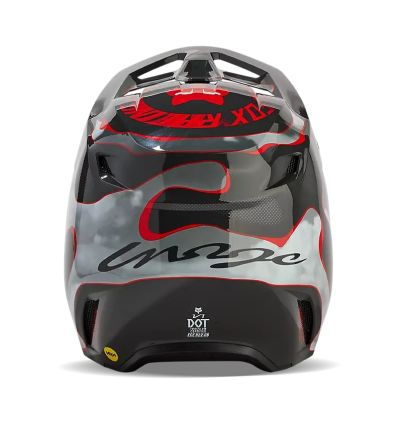 FOX YTH V1 ATLAS HELMET [GRY/RD]