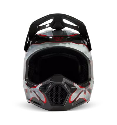 FOX YTH V1 ATLAS HELMET [GRY/RD]