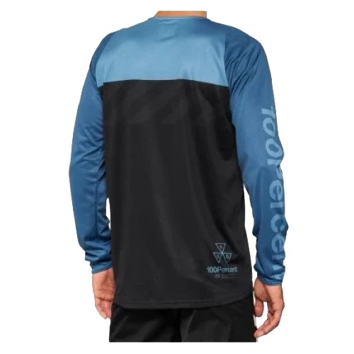 100% R-CORE Long Sleeve Jersey Black/Slate Blue