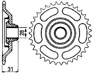 JT - Foaie (spate), 40 dinti (ultima bucata)