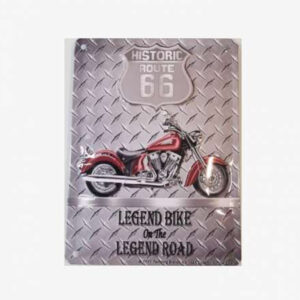 Tac Signs 3D - Placuta metalica [15x20cm - extra groasa] Route US 66 Indian Legend Bike