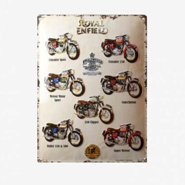 Tac Signs 3D - Placuta metalica [30x40cm] - Royal Enfield Collage