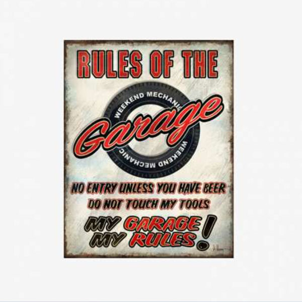 Tac Signs - Placuta metalica [32x41cm] Rules Of The Garage