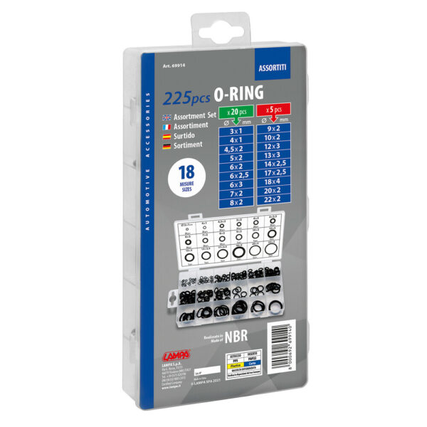 LAMPA - O-Ring set, 225 buc. asortate, 18 marimi