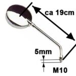 MOTOPRO - Oglinda universala, M10 - crom [scurta]