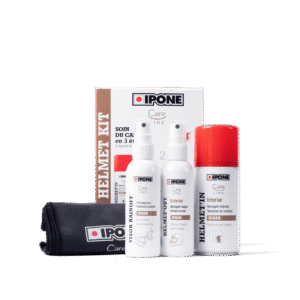 IPONE - KIT HELMET Care<br> Contine:<br> * 1 x HELMET'IN Cleaner - 150ml [800678]<br> * 1 x HELMET'OUT Cleaner - 100ml [800677]<br> * 1 x VISOR RAINOFF Repellent - 100ml [800676]<br> * 1 x Laveta Microfibra
