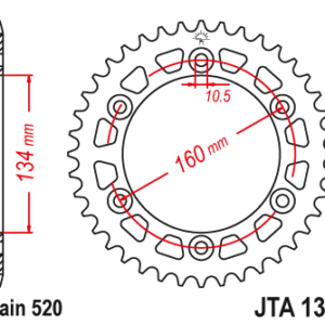 JT - Foaie (spate) Aluminiu JTA1308, 48 dinti - CBR600'01/900'00