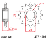 JT - Pinion (fata) JTF1295, 14 dinti - CBR600F -'98 Kette520