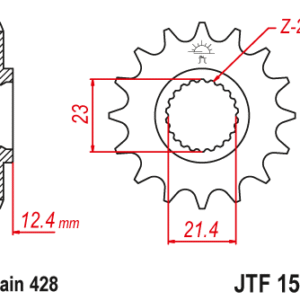 EMGO - Pinion (fata) JTF1594, 15 dinti - YBR250'07-/YG250Tricker