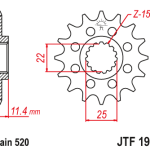 EMGO - Pinion (fata) JTF1902, 14 dinti - KTM 620SC/LC4
