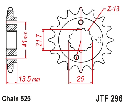 EMGO - Pinion (fata) JTF296, 15 dinti - XL600V/650V700V Transalp