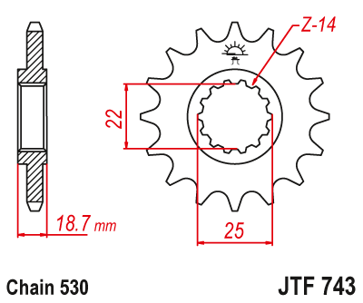 JT - Pinion (fata) JTF743, 15 dinti - Ducati Multistrada 1200