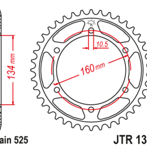 JT - Foaie (spate) JTR1307, 41 dinti - CBR600RR'07-