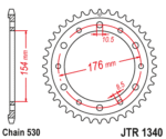 JT - Foaie (spate) JTR1340, 43 dinti - VFR 750FL/FM'90-/VFR800
