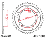 JT - Foaie (spate) JTR1800, 40 dinti - SV1000/SV1000S'03-