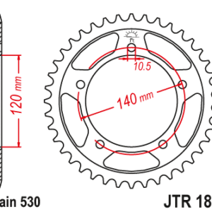 JT - Foaie (spate) JTR1800, 40 dinti - SV1000/SV1000S'03-