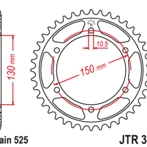 JT - Foaie (spate) JTR300, 46 dinti - FZ8 '10-