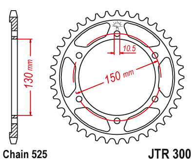 JT - Foaie (spate) JTR300, 46 dinti - FZ8 '10-
