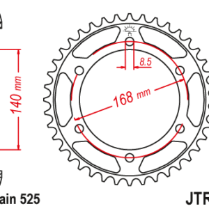 JT - Foaie (spate) JTR6, 42 dinti - BMW F800GS'08 ? 8, 5