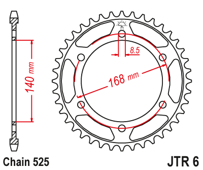 JT - Foaie (spate) JTR6, 42 dinti - BMW F800GS'08 ? 8, 5