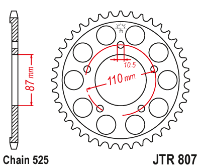 JT - Foaie (spate) JTR807, 44 dinti - SV650S '99