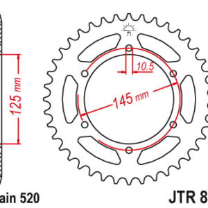 JT - Foaie (spate) JTR855, 46 dinti - XTZ 750/DT250/400 '77-81