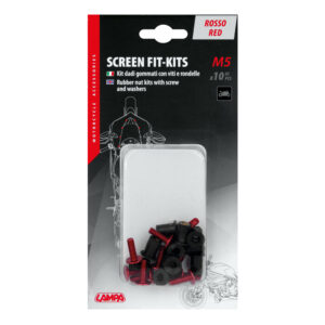 LAMPA - Screen Fit-Kits, rubber nut kits with screw and washers (5 MA) - 10 pcs - Red