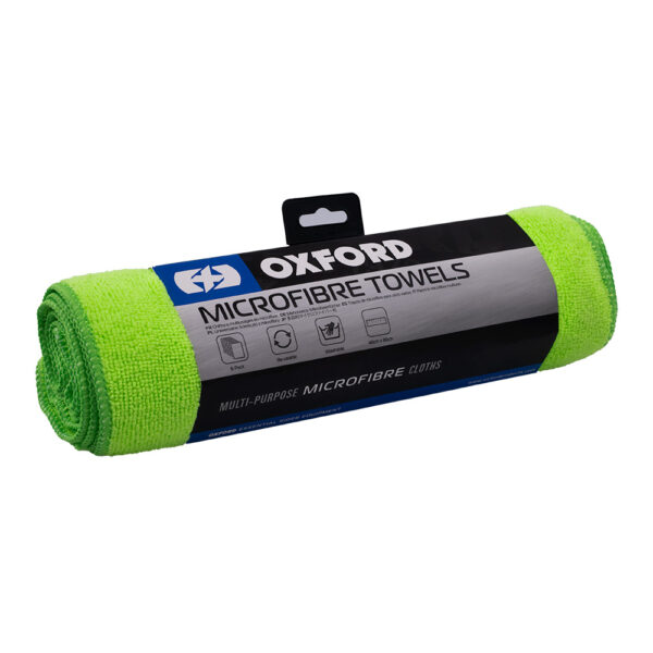 OXFORD - MICROFIBRE TOWELS PACK OF 6 BLUE/YELLOW/RED