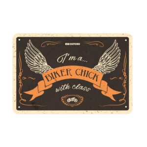 OXFORD - Placuta metalica [30x20cmx0.25mm] BIKER CHICK WITH CLASS