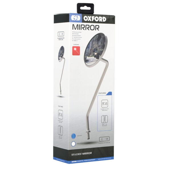OXFORD - DELUX CHROME, oglinda universala stanga, M10 [pereche cu OX568]