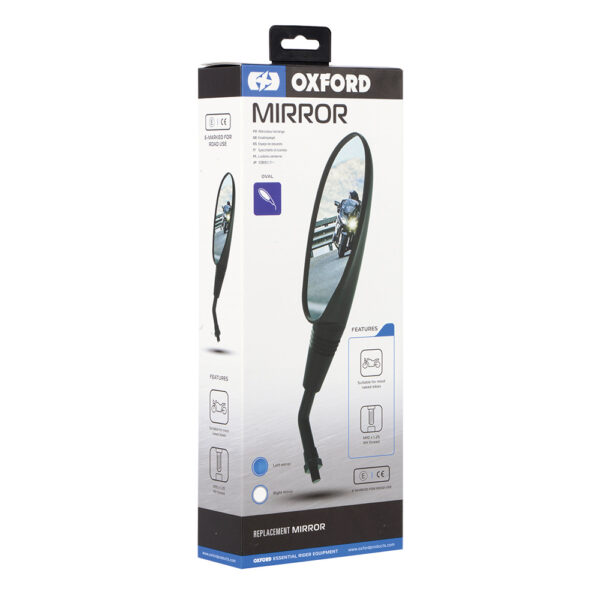 OXFORD - OVAL, oglinda universala stanga, M10 [pereche cu OX573]