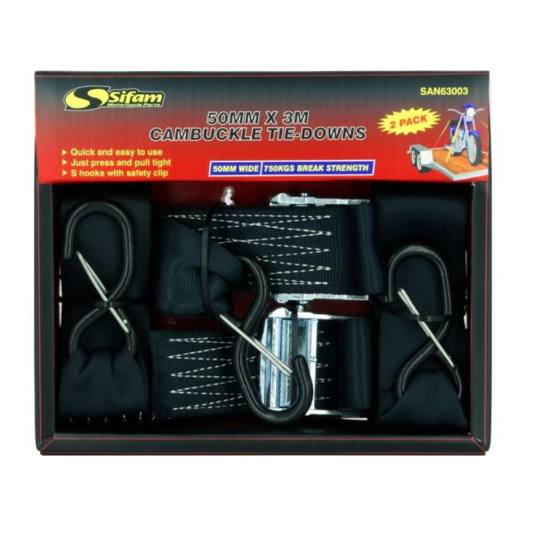 SIFAM - Set 2 CHINGI CU AUTOBLOCAJ SI CARLIGE [50mm X 3M, 750Kg]